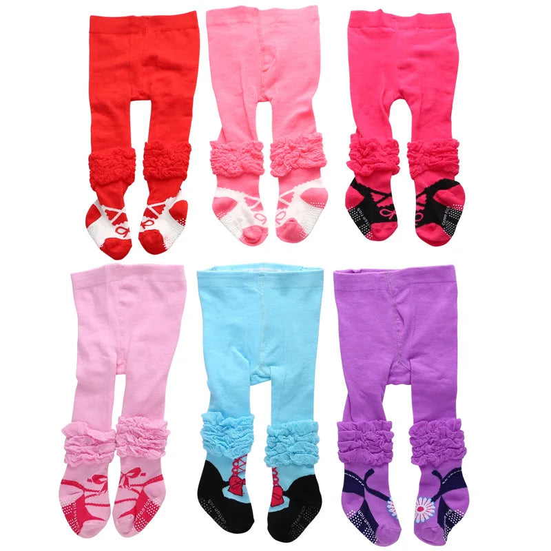 Baby Girls Cotton Shiny Pantyhose / Tights Newborn Leg Warmers Toddler Anti-slip Knee Pads Tights