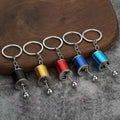 Custom Performance Car Gear Shift Knob Keychain Metal Fashion Keyring with Vintage or Cartoon Style Carabiner Style