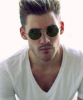Lightweight Titanium Rimless Sunglasses with Polarized Gold Frame Lens Comfortable Oval Style Latest Fashionable Design
