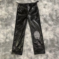 DENIMGUYS Custom Waterproof Men Pu Leather Pants Fit Fashion Elastic Genuine Leather Trousers