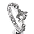 KALEN 230mm Men Punk Stainless Steel Cuban Links Bracelet With Eagle&Arrow OT Clasp