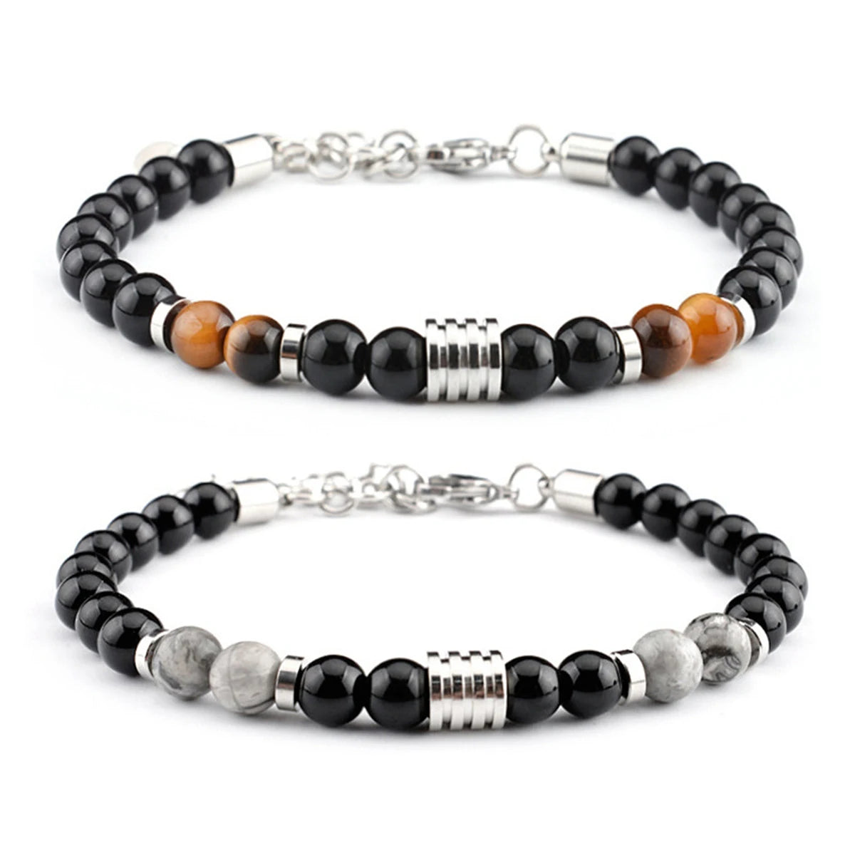 Men's Stylish Personalized Stainless Steel Buckle Hip-Hop Accessory Gemstone Fashionable Charm Bangles