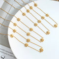 High Quality Women Stainless Steel Necklace Jewelry Daisy Choker Gold Plated Flower Necklace