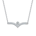 Fashion Geometric Jewelry Silver Necklace Women  Zircon Pendant Choker Necklace