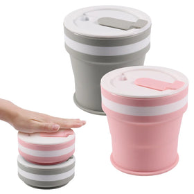 Eco-friendly Silicone Foldable Cup Collapsible Food Grade Silicone Cups Travel Silicon Folding Coffee Mug Cup 350ML with Package