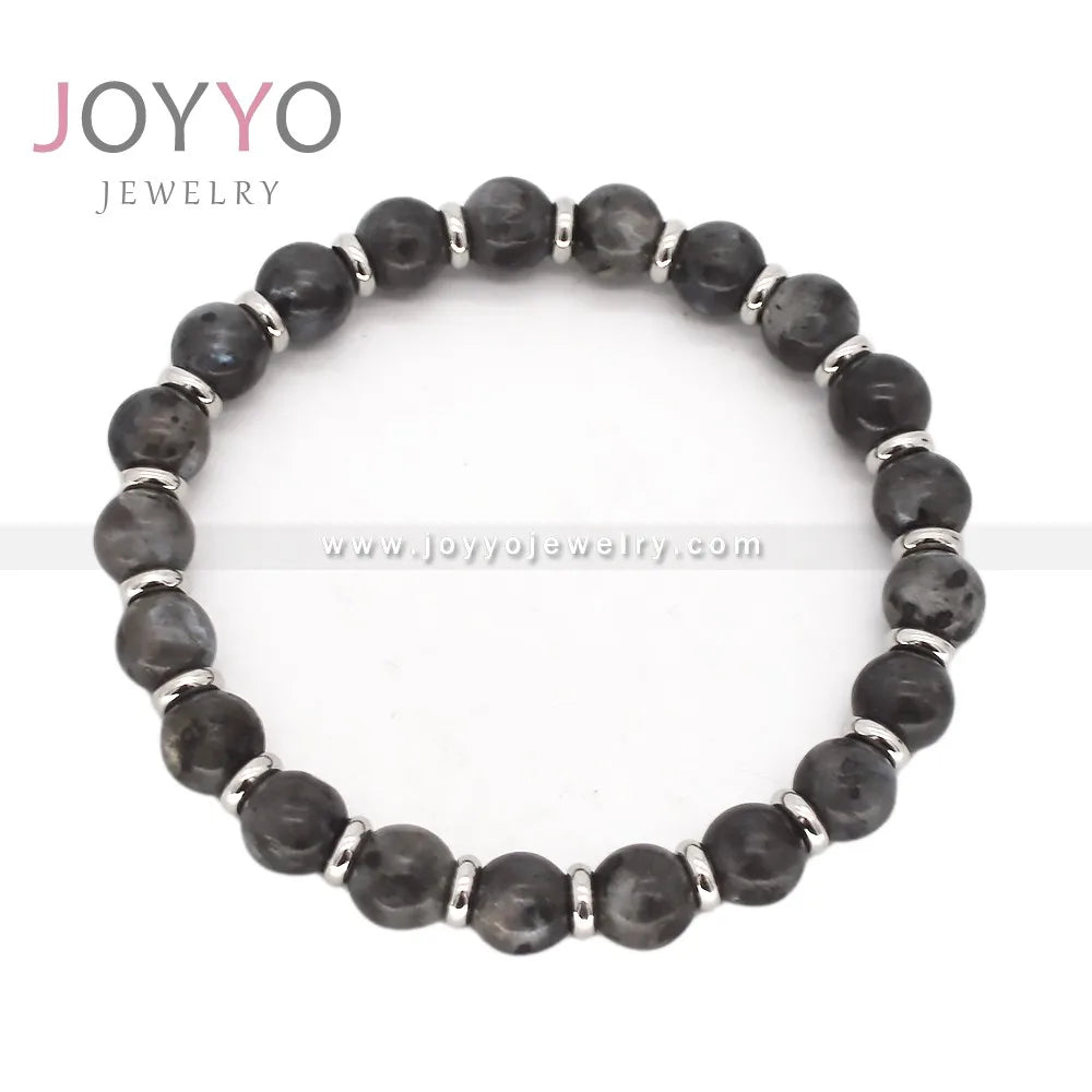 8MM Natural Black Obsidian Beads Rhinestone Crystal Bracelets Men Women Beads Bracelet