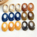 23*33mm Staining Hollow Oval Pendant Charm Geometric Colorful Resin Beads for Necklace Bracelet Earring Jewelry Accessories
