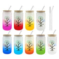 Best Seller Private DIY Custom Printed Pattern 12oz 16oz 20oz Frosted Sublimation Beer Can Glass With Bamboo Lid