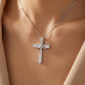 Wholesale Pendant Jewelry Rhodium Plated Cubic Zirconia Cross God Retro Pendant 925 Sterling Silver Fine Jewelry Pendant