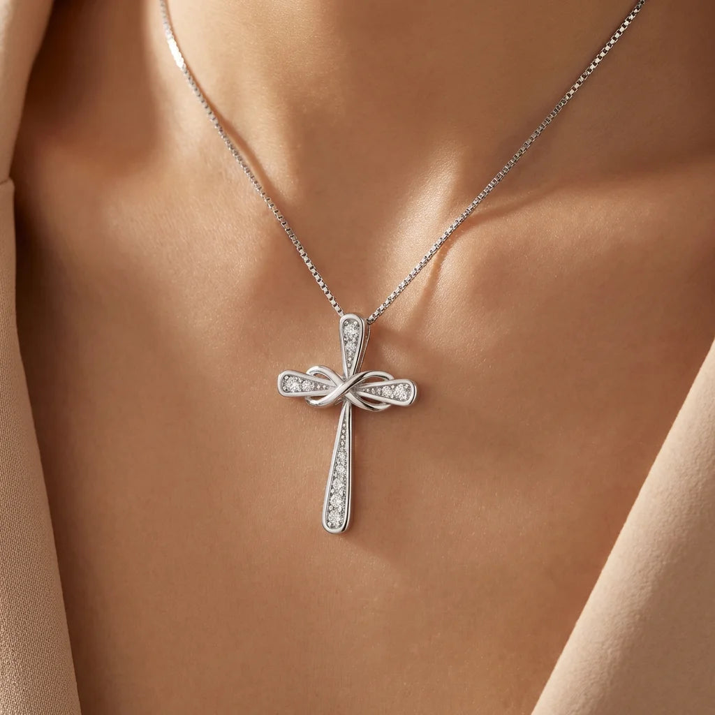 Wholesale Pendant Jewelry Rhodium Plated Cubic Zirconia Cross God Retro Pendant 925 Sterling Silver Fine Jewelry Pendant