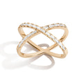 H&F Original Diamond Baguette X Ring 0.36TCW Trendy Custom Design 18k 14kt 9k Real Gold Diamond Rings