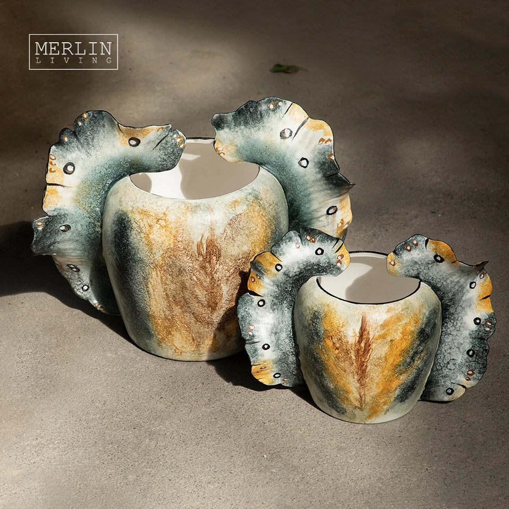 Merlin Living Hand Painting Flower Vase for Home Decor Butterfly Vase Ceramic Decoration Chaozhou Ceramic Factory Wholesale MegaBDM