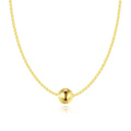 Women's Fashion Jewelry 14K Gold Plated Colar European Bead Necklace 925 Sterling Silver Link Chains