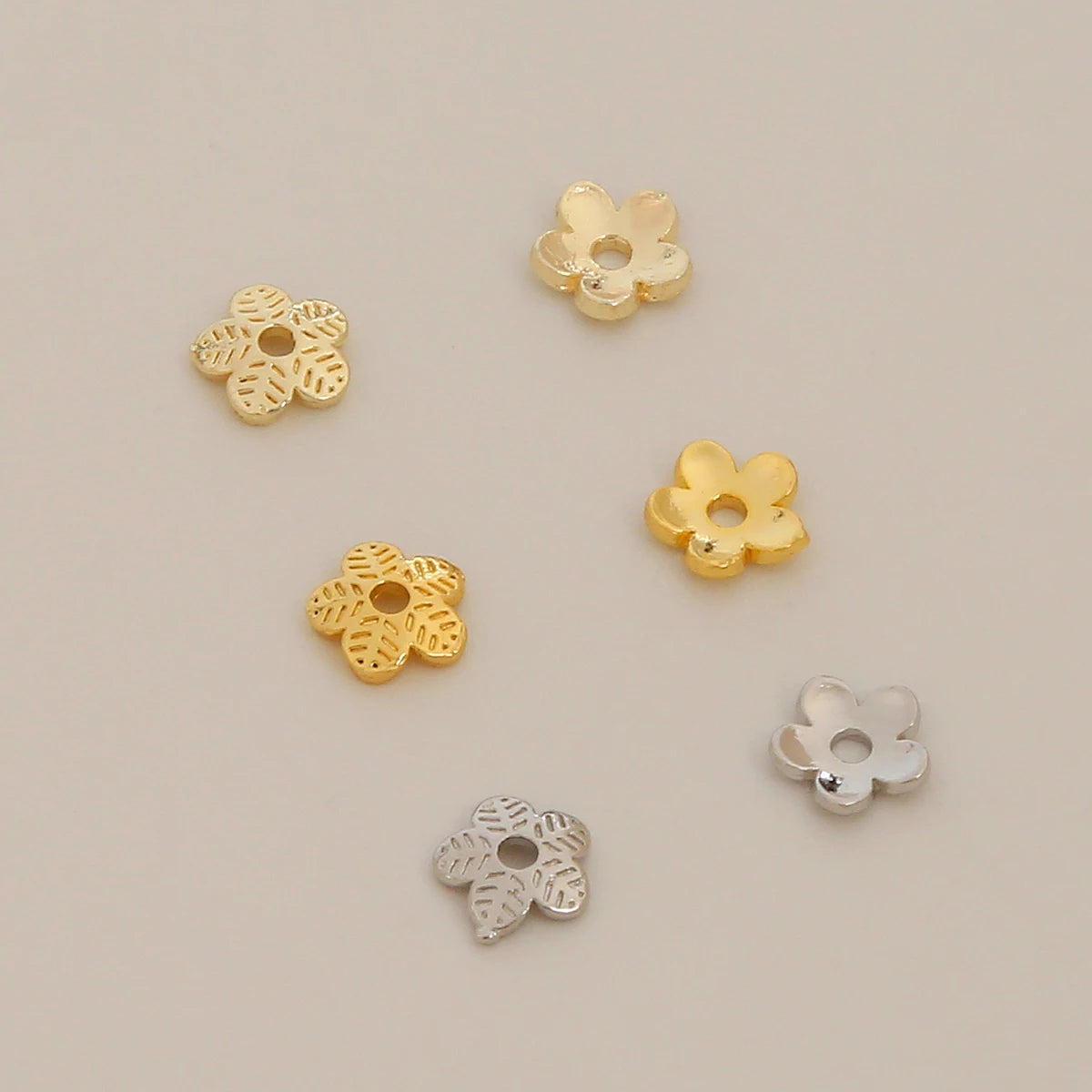 18K Gold Plated Brass Foliage Bead Cap Paired with Pearls Bead Caps Plant Design Bead Caps for Jewelry Making