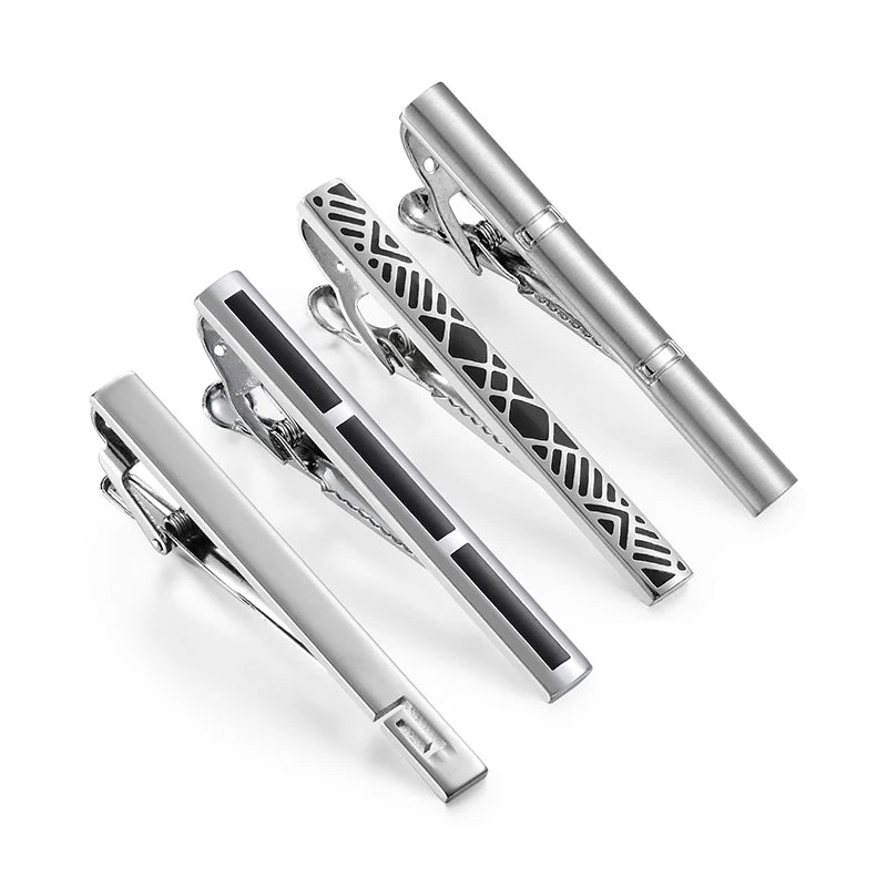Unisex Custom Made Brass Tie Clip Set for Men's Engagement & Wedding Gifts-Business Accessories