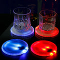 RICHSHINING 10cm Diameter Customized  Led Lighting Waterproof Cup Coaster Acrylic Display Pads Glowing Led for Cup Nightclub