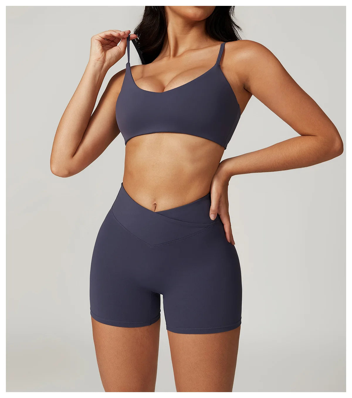 CNSHELL Custom Logo Nylon Recycling Fabric Beautiful Back Thin Strap Yoga Fitness Workout Gym Sports Bra