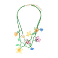2022 Wholesale Vacation Multi-layered Handmade Woven Floral Collar Chain Fresh Beaded Floral Necklace for Women Girls