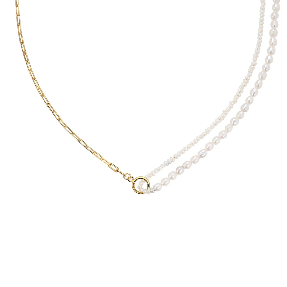 Handmade Jewelry 925 Sterling Silver Freshwater Pearl Necklace Foe Women 18k Gold Vermeil