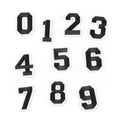 0 to 9 Iron-On Black Embroidered Nonwoven Felt Team Uniform Figure Number Patches for Clothes and Hats