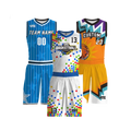 Custom Plus Size Kids Basketball Wear Set Reversible Basketball Uniform Full Team Heat-Transfer Printed Summer Jerseys
