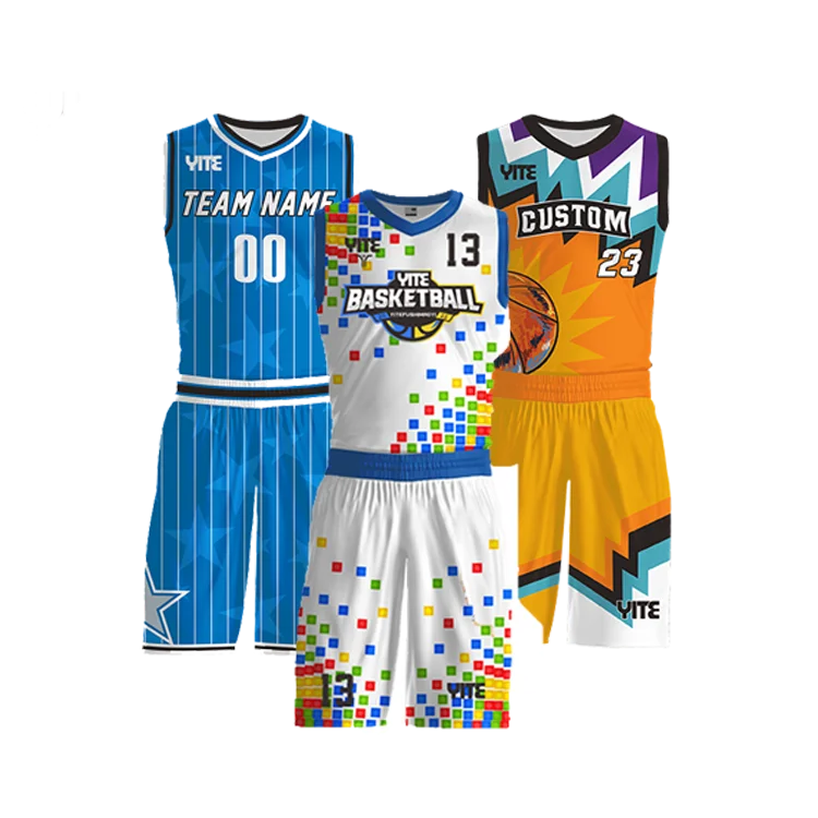 Custom Plus Size Kids Basketball Wear Set Reversible Basketball Uniform Full Team Heat-Transfer Printed Summer Jerseys