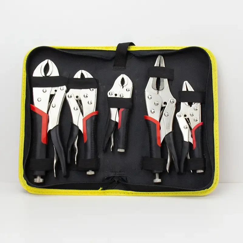 Heavy Duty  Multifunction 5 in 1 Canvas Bag CRV  Mini Vice Grip  Locking Pliers Set