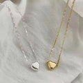 Minimalist Design 925 Sterling Silver Gold Plated&Rhodium Plated Chain Heart Charm Necklace