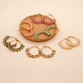 Go2boho Colorful Beaded Earring Women Handmade Boho Summer Fashion Jewelry Golden Plated Statement Hoop Earrings