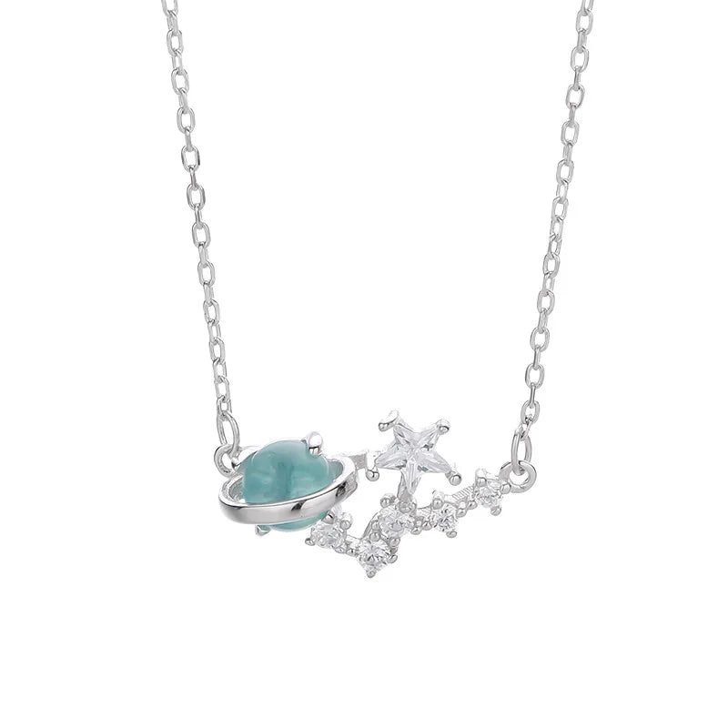 925 Sterling Silver Star Korean Simple Temperament Jewelry Female Wild Accessories Pendant Necklace