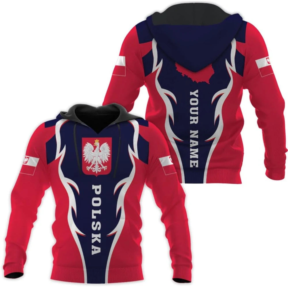 Fitspi Wholesale Custom Country Poland Hoodie Women Men Sweatshirt Women Poland Zip Hoodie 3d Poland Pride Shirt Polish