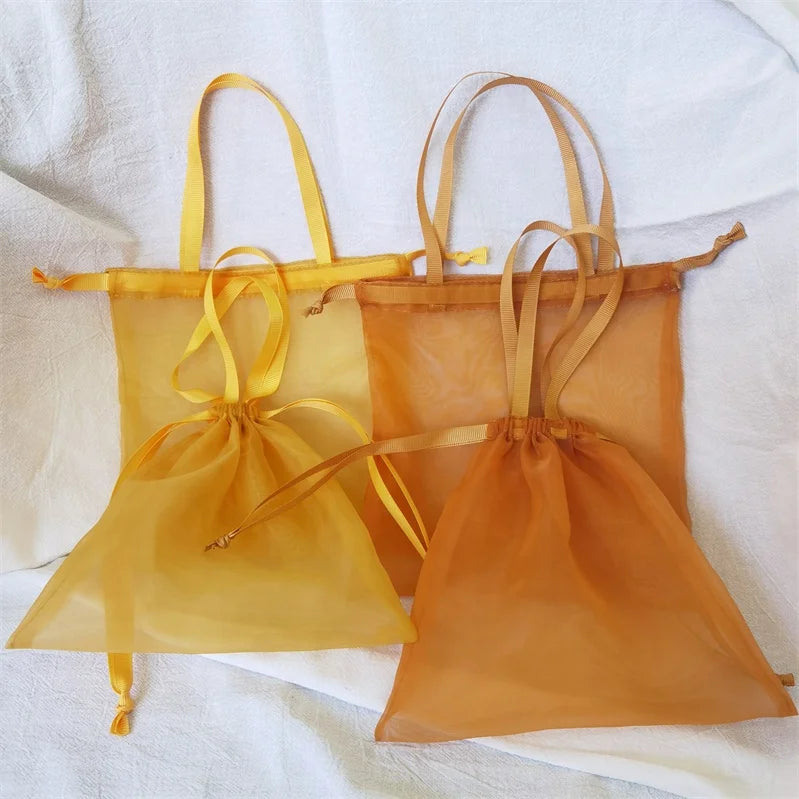 Chuanghua Organza Drawstring Handbag Wedding Candy Bag Organza Grocery Storage Bag