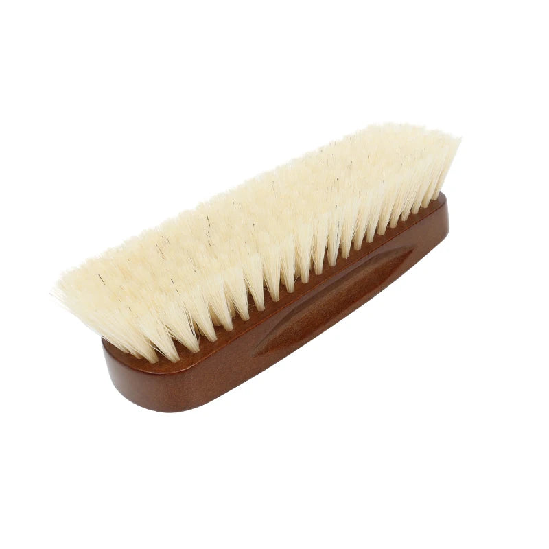 Factory Wholesale Custom Logo Wooden Pig Hair Shoe Shine Brush Sneaker Bristles Shoe Cleaning Brush