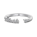 Dylam Verified Jewelry Supplier Customized 925 Sterling Silver 18K Gold Plated Adjustable Open Eternity Band 5A Zirconia Rings