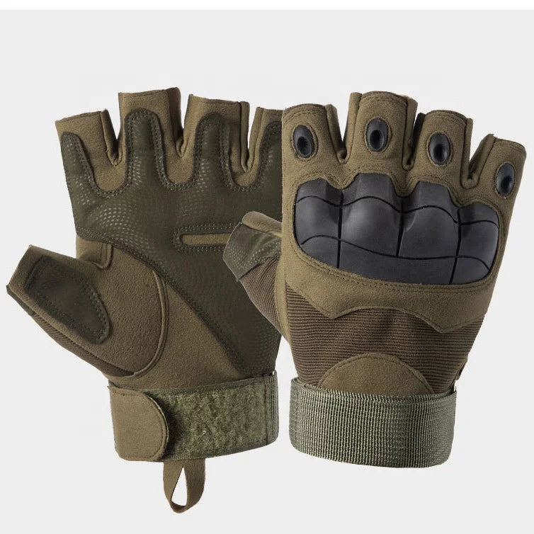 QXMOVING Men's Half-Finger Tactical Gloves for Outdoor Sports Hard Knuckle Protection for Hunting Special Bag Accessories