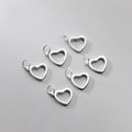 Simple 925 Sterling Silver 11.5*9mm Hollow Heart Pendant for DIY Jewelry Making Wholesale