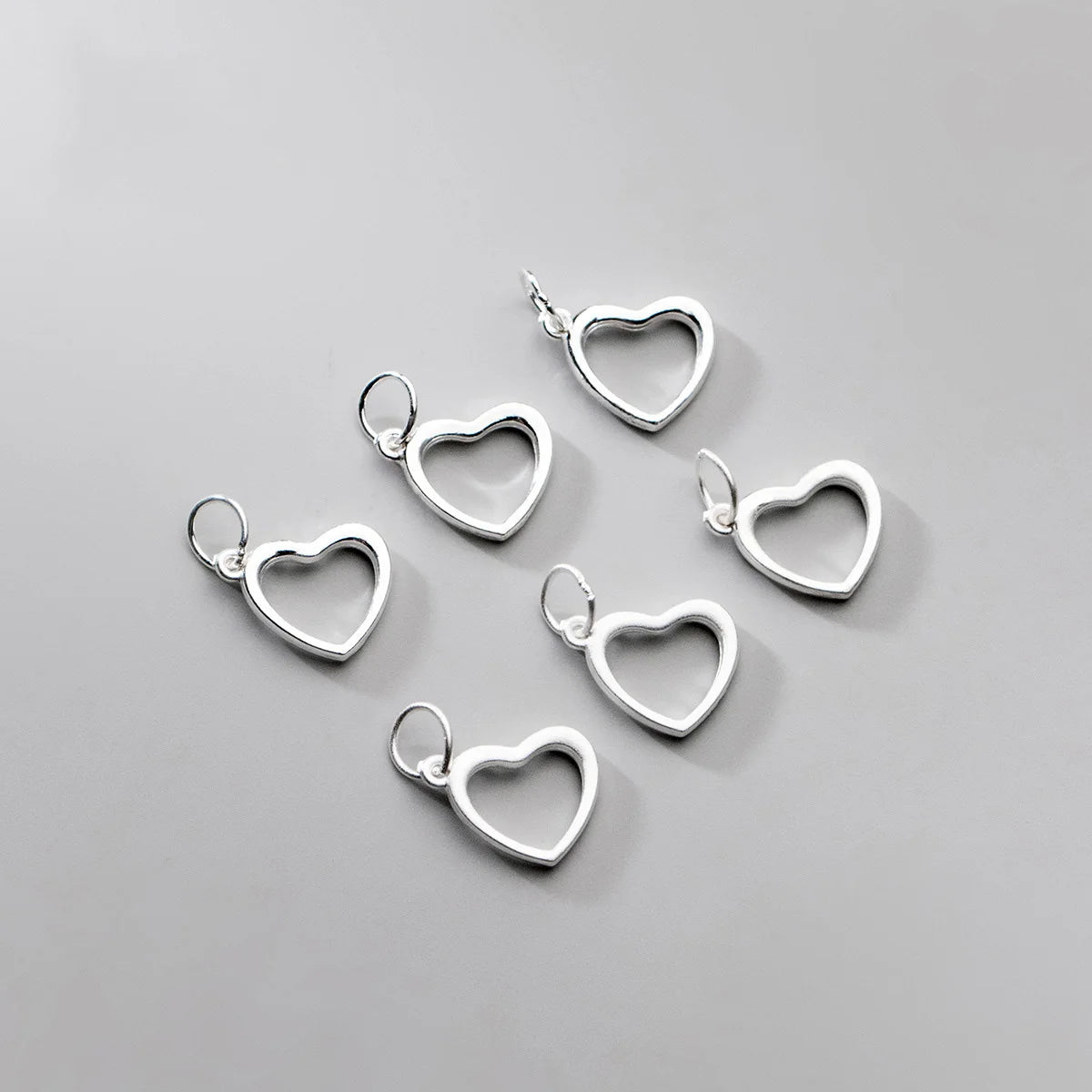 Simple 925 Sterling Silver 11.5*9mm Hollow Heart Pendant for DIY Jewelry Making Wholesale
