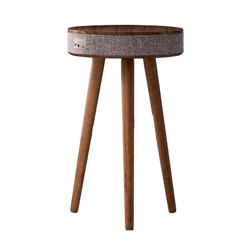 WEKIS Living Room Wooden Desktop Home Smart Speaker Hotel Room Coffee Table Bedside Table with Speaker Wireless Charger