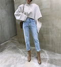 Vintage High Waist Straight Jeans Pant for Women Streetwear Loose Female Denim Jeans Buttons Zipper Ladies Trouser 2024
