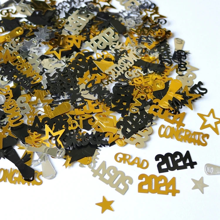 Hstyle 15G Confetti 2024 Congrats Grad Star Graduation Cap Diploma Table Decoration Confetti 2024 Grad Party Supplies HS1320