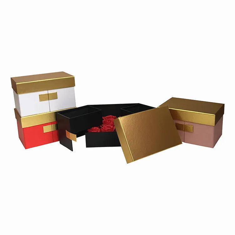 Rectangular Second Floor Rotating Flower Box Birthday Gift Box Can Store Chocolate Valentine Gift Box