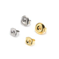 Wholesale 100Pcs/Bag Stainless Steel Stud Earrings Back Supplies Gold Plated Earring Plugs for Jewelry Making Accessories