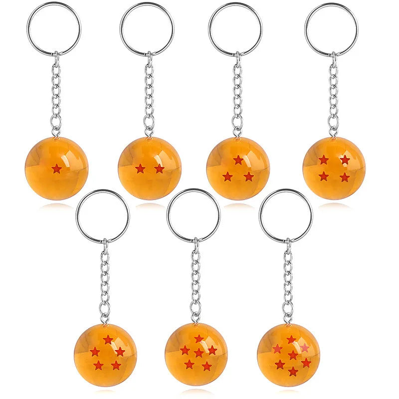 Anime Goku Dragon Keyrings Ball Super 1-7 Stars Cosplay Pendant Crystal Keychain