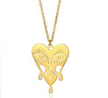 Wholesale 316L Titanium Hollow Face Heart Pendant Necklace for Women Men Lover Anti Tarnish Jewelry