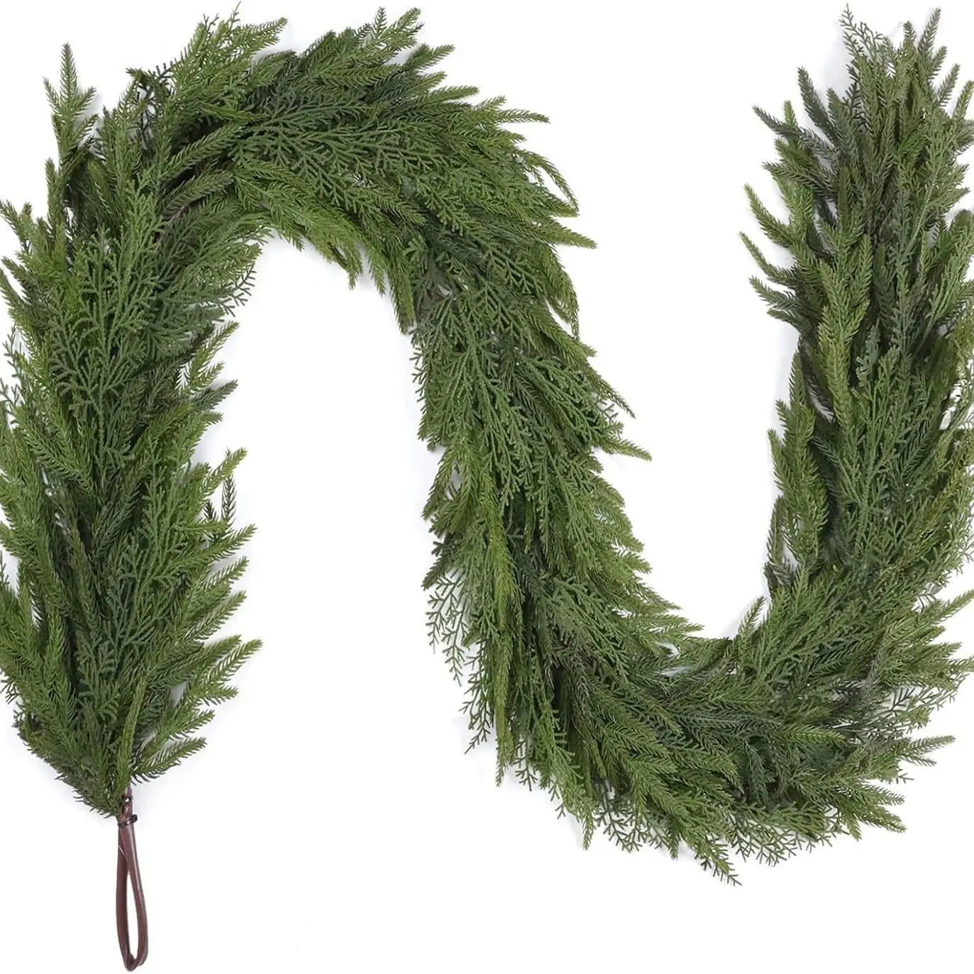 Christmas Decoration Pine Needles Garland Greenery Artificial Pine Leaves Door Hanging Plastic Rattan Wall Decoration
