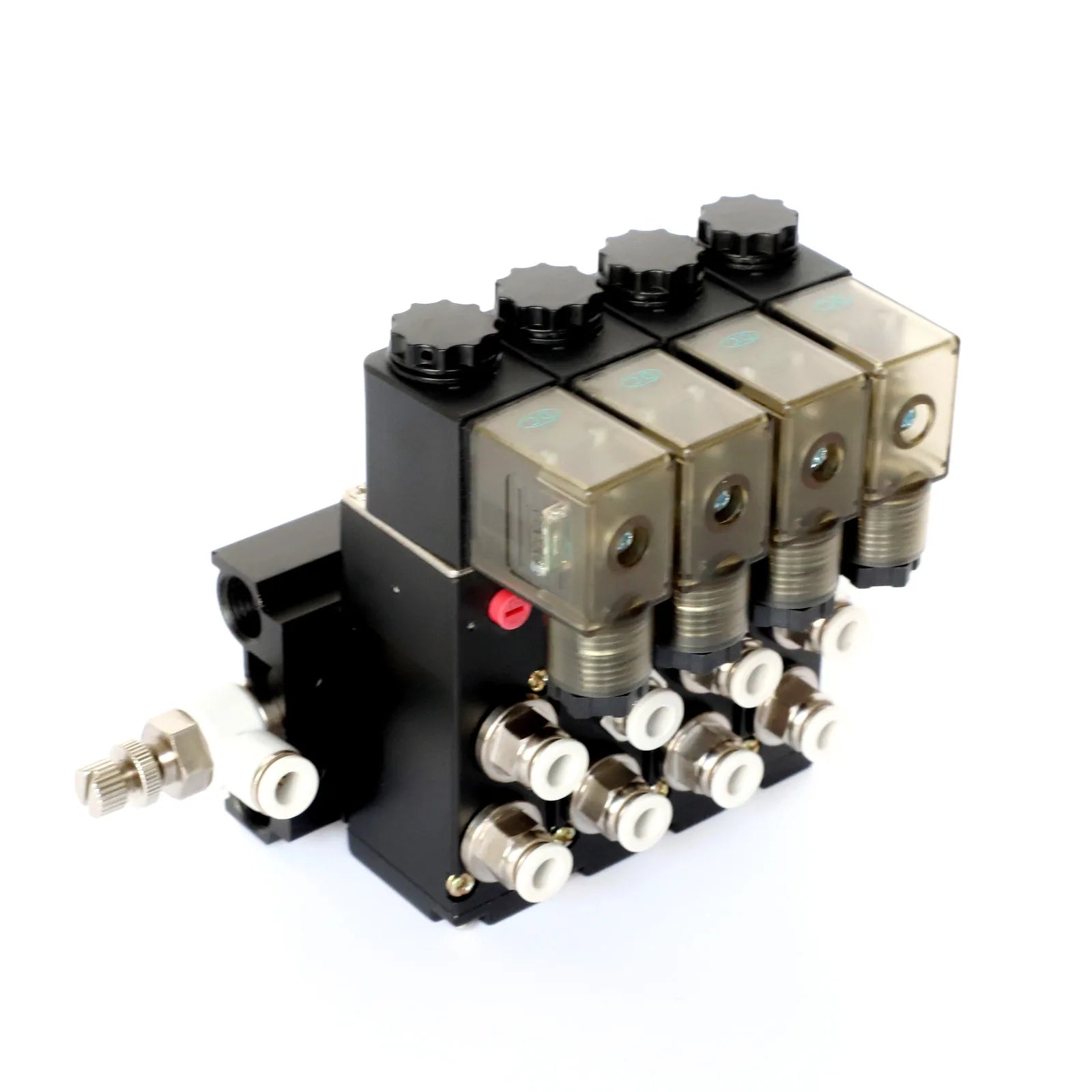 YXPC Aluminum Alloy /220VAC 0.8Mpa 1/4" 4V210-08 Control 24V 5Way Solenoid Valve Manifold