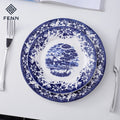 FENN China Suppliers Decals Flower Pattern Food Serving Ceramic Dinner Plate Round Fancy Custom Restaurant Plates for Gifts