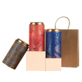 Tea Chocolate Packaging Tube Boxes Custom Logo Printed Round Biodegradable Large Size Cardboard Paper Tube With Top Metal Lid
