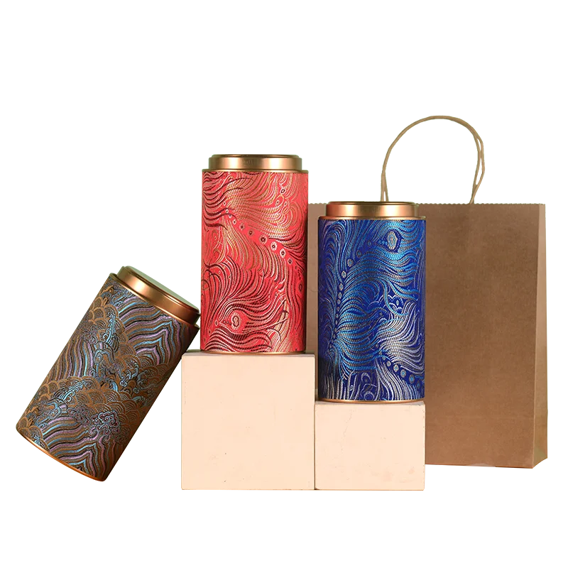Tea Chocolate Packaging Tube Boxes Custom Logo Printed Round Biodegradable Large Size Cardboard Paper Tube With Top Metal Lid