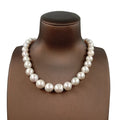 9-12 mm Big Round Nature Freshwater Pearl Choker Necklace Nice PEARL CLASP for Women Knotted Beads